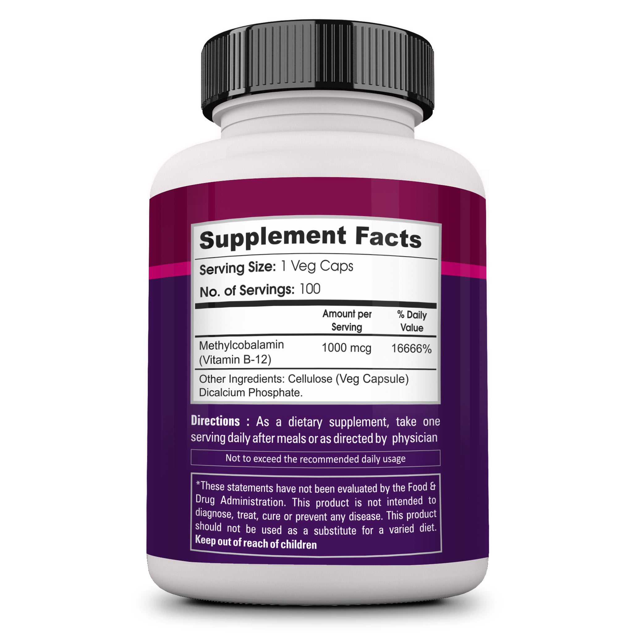 Methylcobalamin/Vitamin B12 - 100 Veg caps vitamin b12