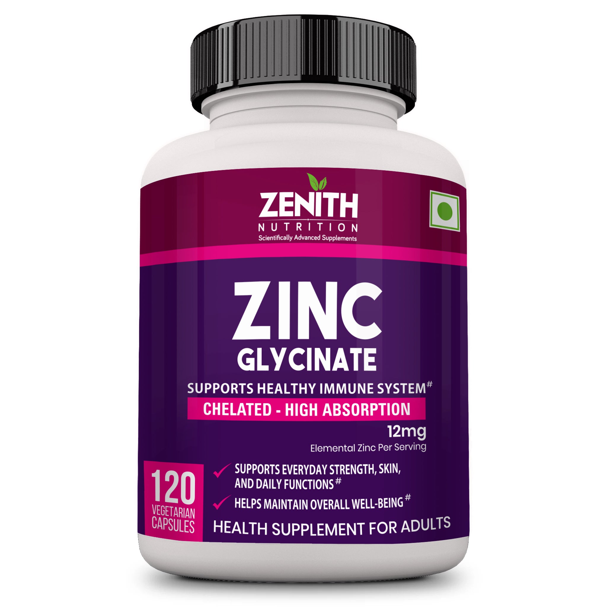 Zenith Nutrition Zinc Glycinate 12 mg 120 caps Zenith Nutrition Zinc Glycinate 12 mg 120 caps
