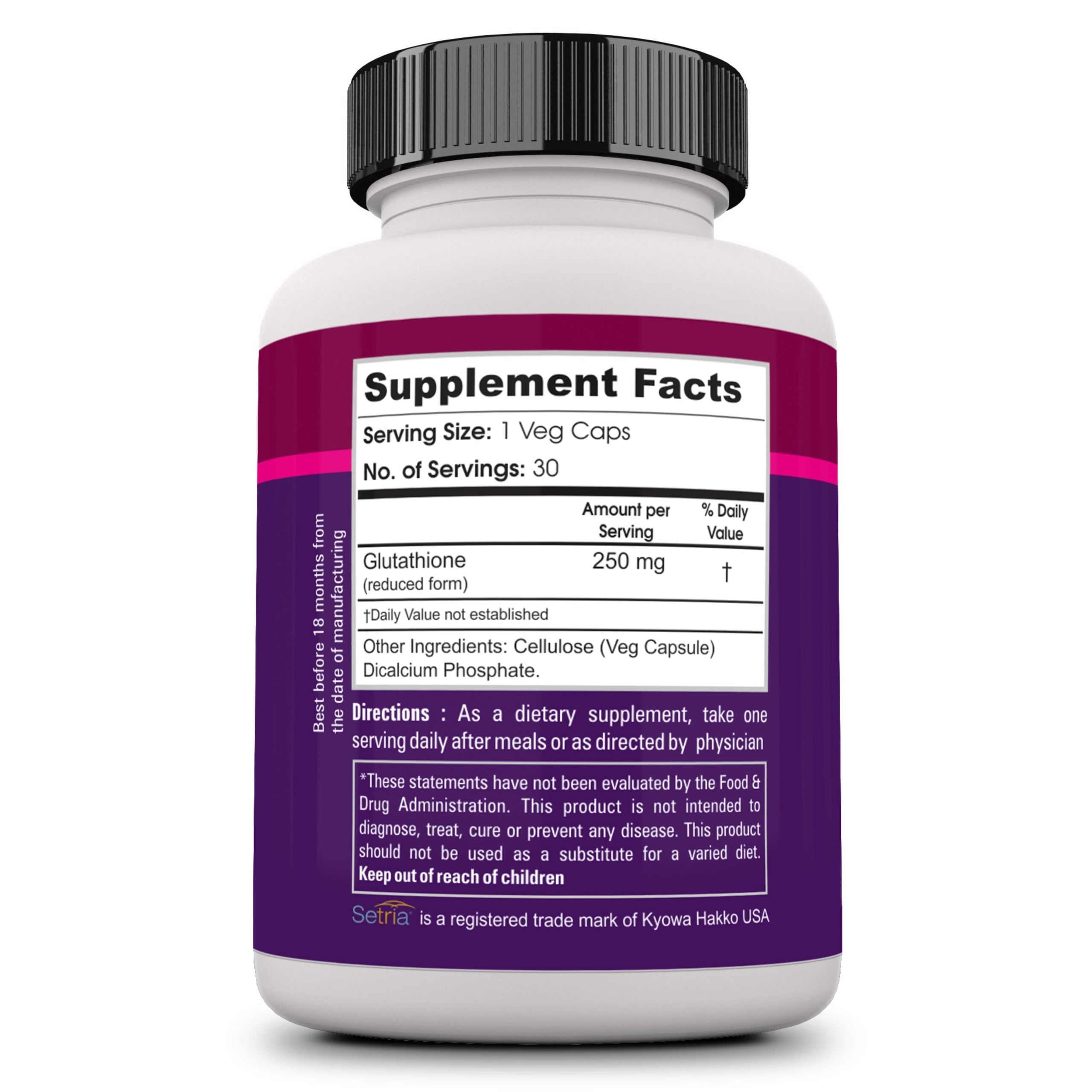 Glutathione 250mg 30 Veg caps Best Glutathione Capsules Online