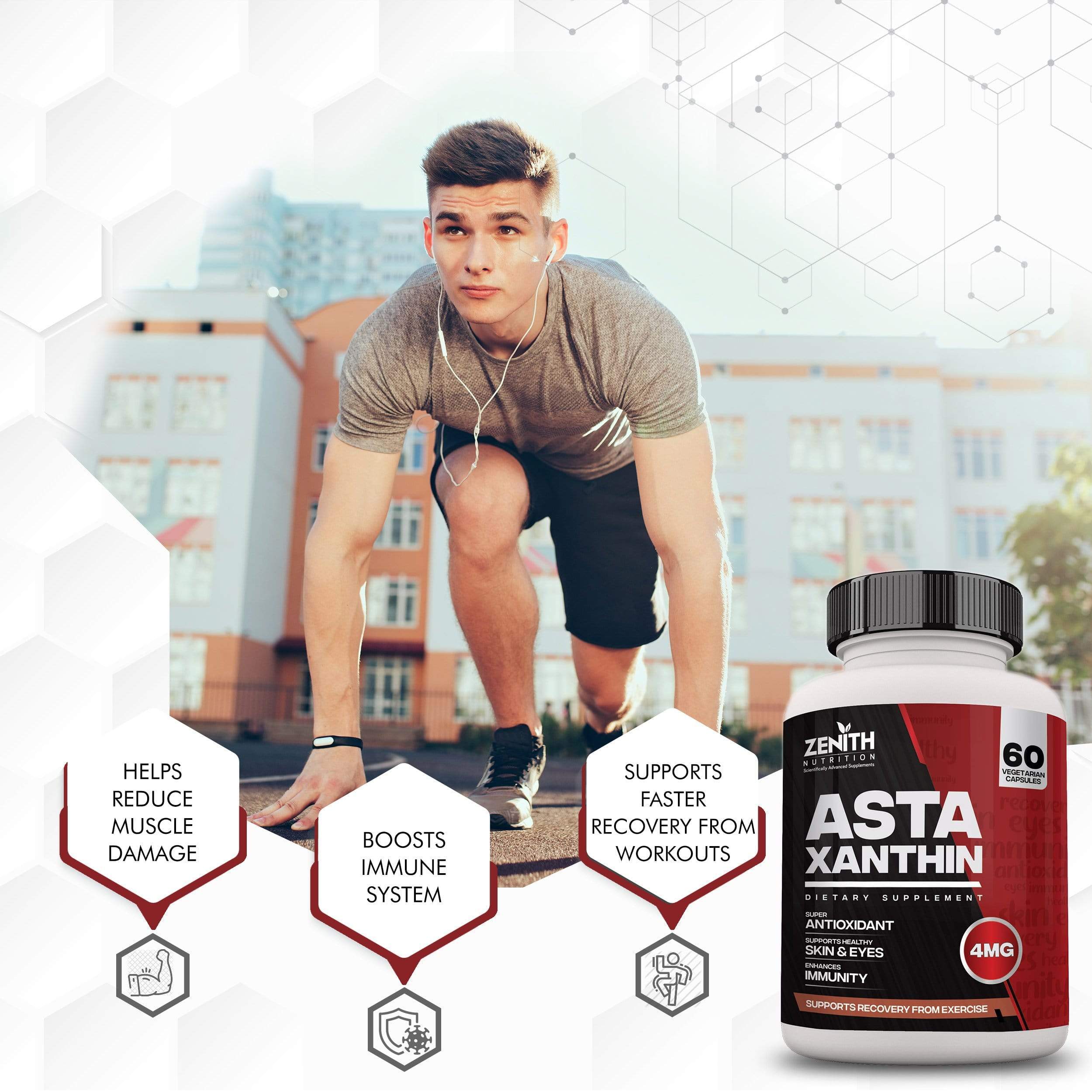 Zenith Nutrition Astaxanthin 4mg 60 capsules | Super Antioxidant | Supports Healthy Skin & Eyes | Enhances immunity Zenith Nutrition Astaxanthin 4mg 60 capsules | Super Antioxidant | Supports Healthy Skin & Eyes | Enhances immunity