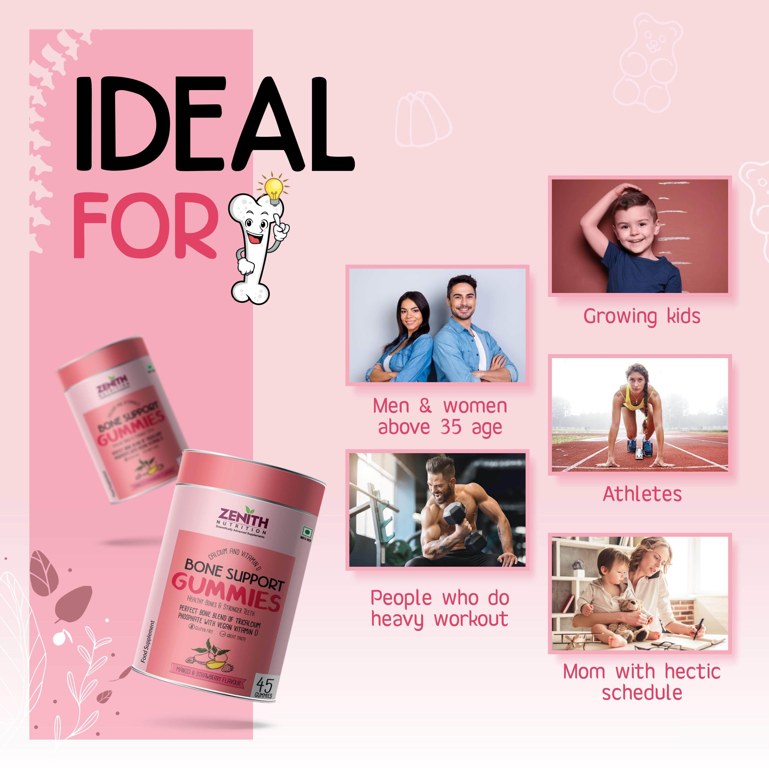 Jelly Pills Calcium 240 Mg With Probiotics & Vitamins D3 + K2 - 70