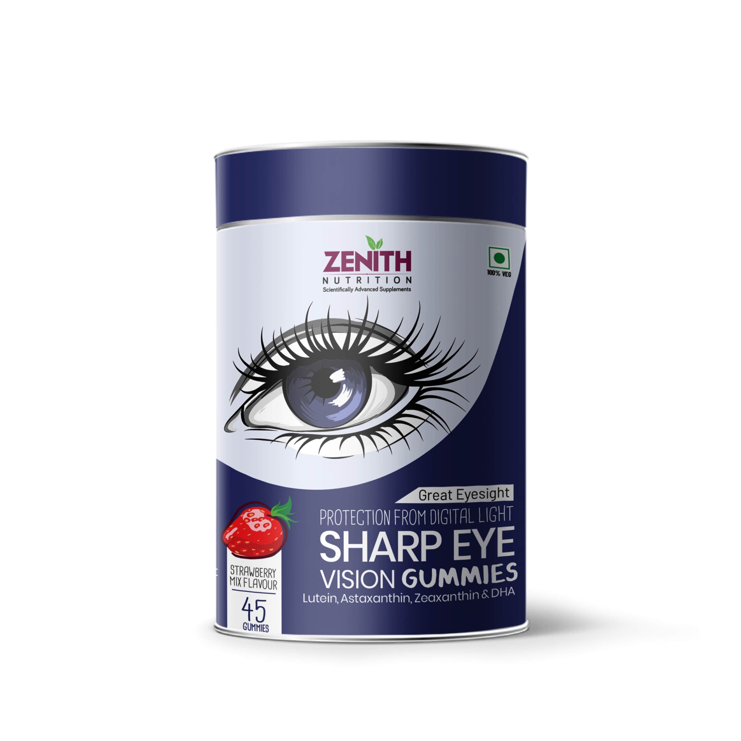 glutathione and eyesight Zenith Nutrition Sharp Eye Vision Gummies - 45 counts | Chewable | Protects  Eyes From Blue Light
